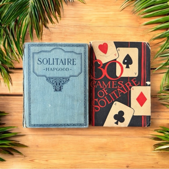 VINTAGE Solitaire Card Game Books Bundle - 1924 & 1928 - Picture 1 of 16